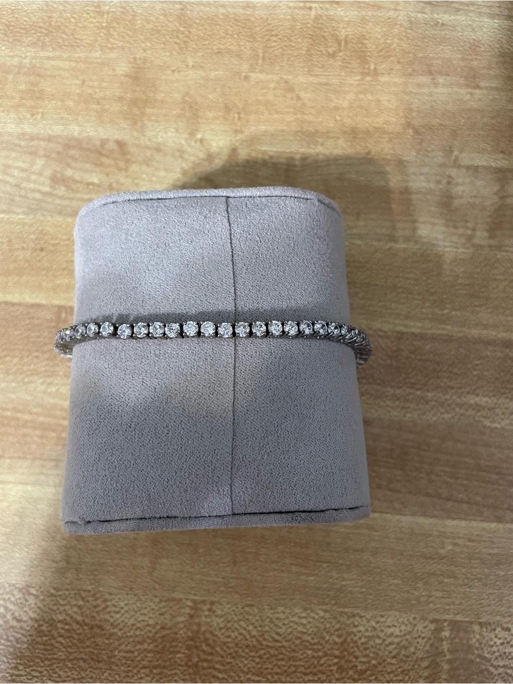 Delicate Silver Tennis Bracelet with Clear Stones - Women's Jewelry